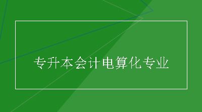 专升本会计电算化专业