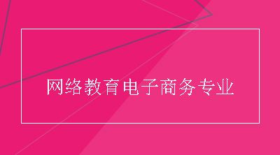 网络教育电子商务专业