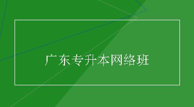 广东专升本网络班