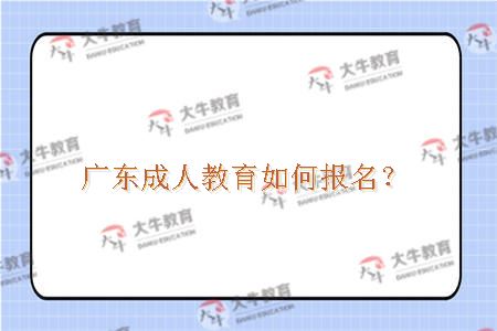 广东成人教育如何报名？