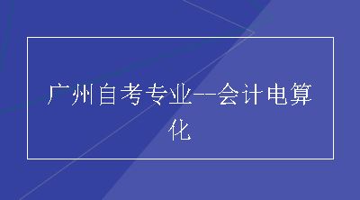 广州自考专业--会计电算化