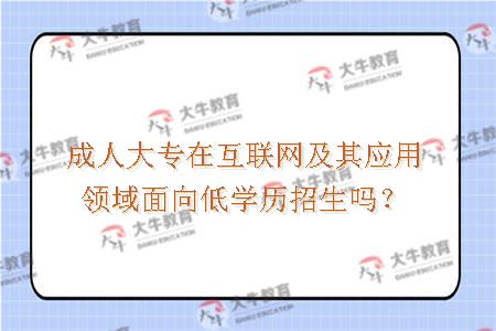 成人大专在互联网及其应用领域面向低学历招生吗？