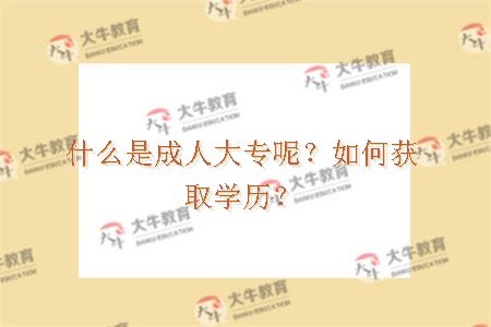 什么是成人大专呢？如何获取学历？