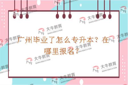 广州毕业了怎么专升本？在哪里报名？