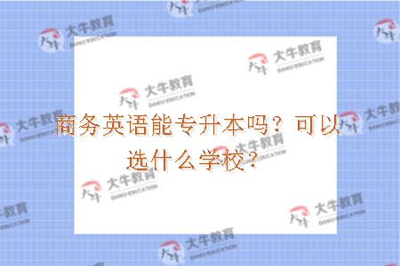 商务英语能专升本吗？可以选什么学校？