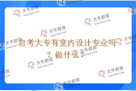 自考大专有室内设计专业吗？做什么？