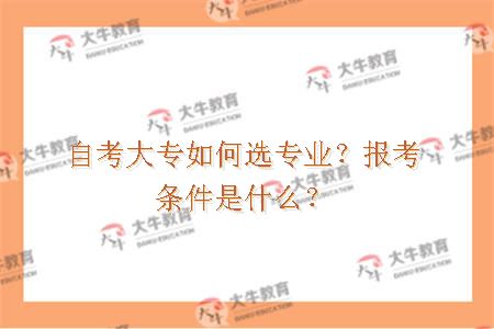 自考大专如何选专业？报考条件是什么？