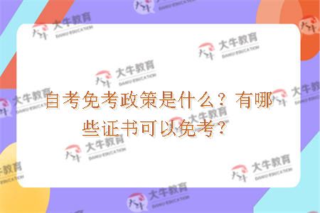 自考免考政策是什么？有哪些证书可以免考？