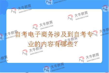 自考电子商务涉及到自考专业的内容有哪些？