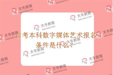 自考本科数字媒体艺术报名条件是什么？