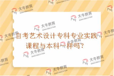 自考艺术设计专科专业实践课程与本科一样吗？