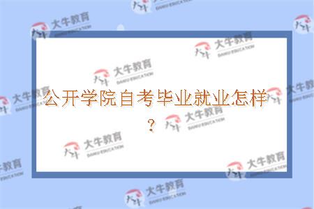 公开学院自考毕业就业怎样？