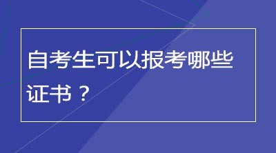 自考生可以报考哪些证书？