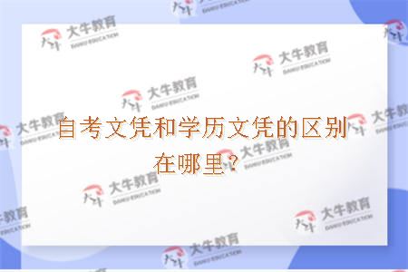 自考文凭和学历文凭的区别在哪里？