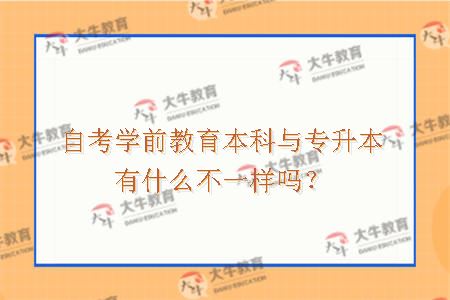 自考学前教育本科与专升本有什么不一样吗？