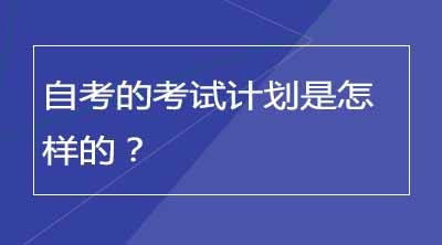 自考的考试计划是怎样的？