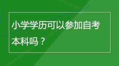 小学学历可以参加自考本科吗？