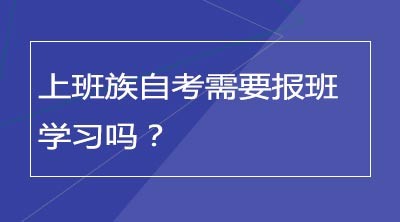 上班族自考需要报班学习吗？