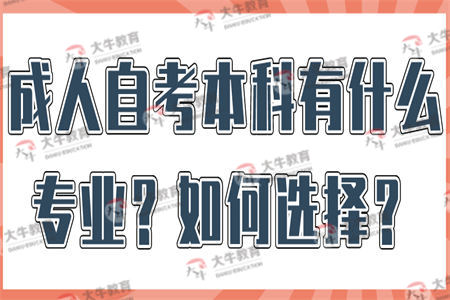 成人自考本科有什么专业？如何选择？