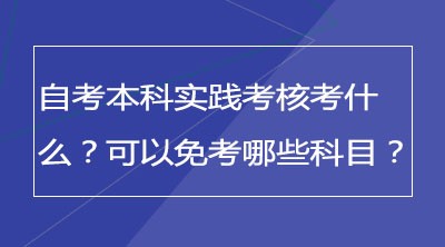 自考本科实践考核考什么？可以免考哪些科目？