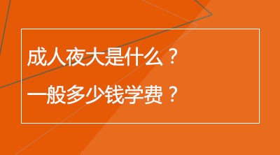 成人夜大是什么？一般多少钱学费？